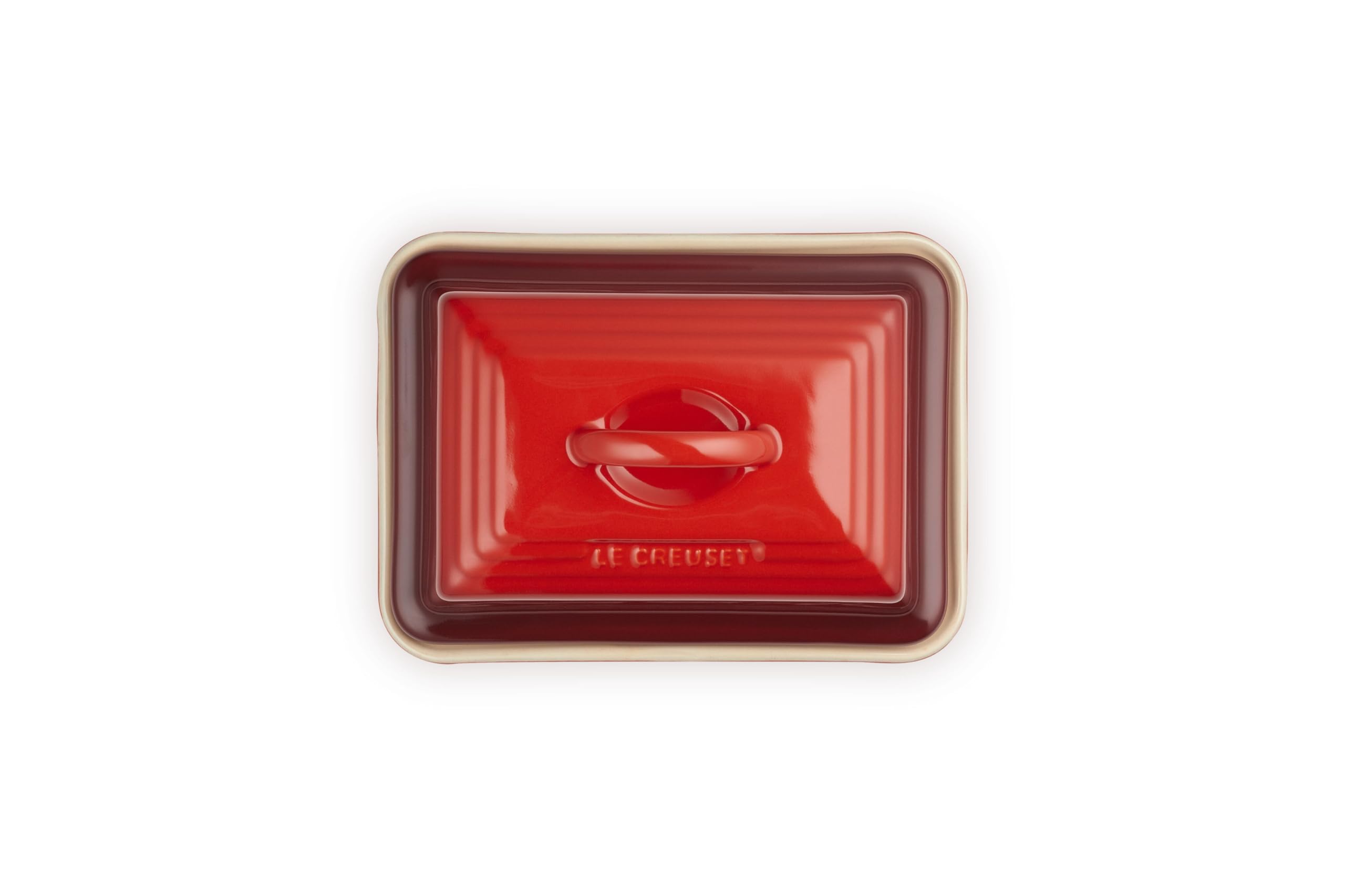 Le Creuset Portaburro in Gres Vetrificato, 900 g, 17 x 12.5 x 9 cm, Ciliegia