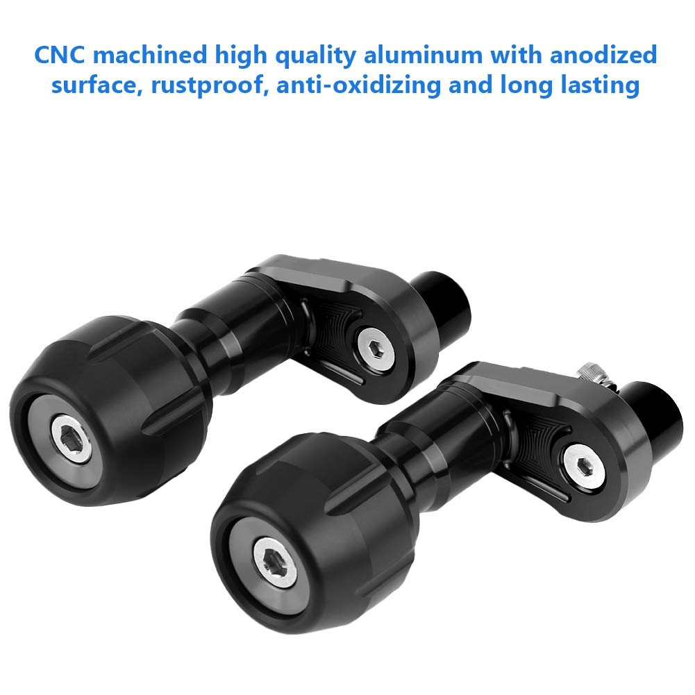 Ausla Slider Crash Slider in Alluminio CNC, Protezione Carenatura Crash Telaio Anodizzato, Protezione Anticaduta in 2 Pezzi Facile da Installare per 400 Ciclisti del 2018 per Uso su Strada (BLACK)