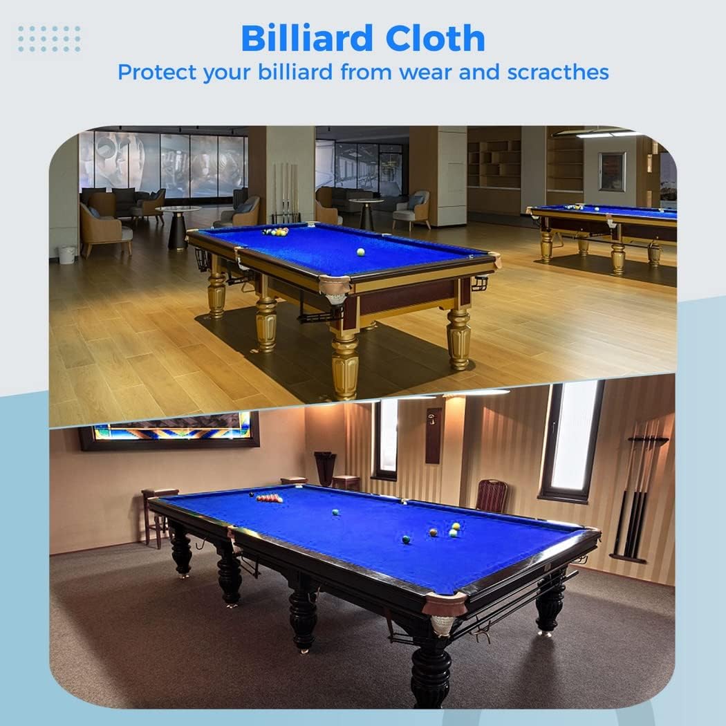 Billardtisch Filz, Billardtuch 7ft/8ft/9ft - Snooker Tischdecke Filz, Innensportspiel Tischdecke - 3 Farben (blau, rot, grün) - enthält 6 Seitenstreifen
