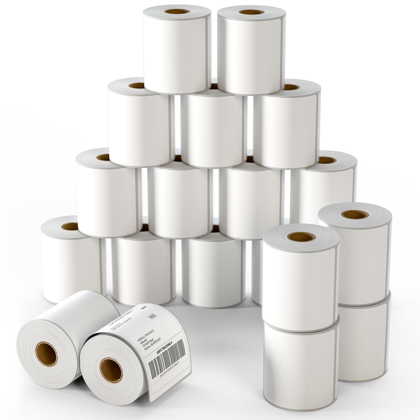 Etiquetas térmicas directas – Etiquetas adhesivas permanentes de 4 x 6 pulgadas compatibles con Zebra, Fargo, Elton, Datamax, Sato, Intermec, NEX 250 etiquetas de envío en blanco (20 rollos)
