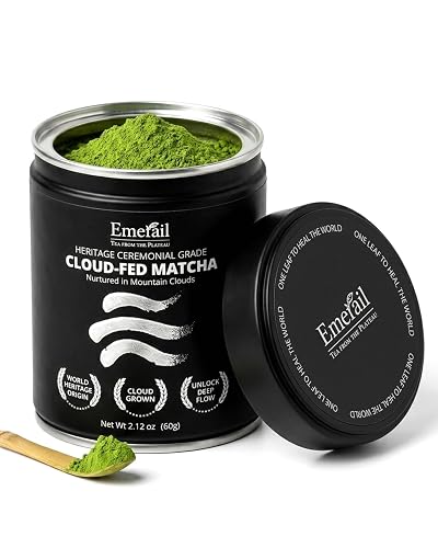 Emerail Ceremonial Grade Matcha Powder, 100% Pure Matcha Powder 60g/2.12oz | First Harvest Green Tea Matcha, Heritage Ceremonial Matcha, Cloud-Fed Matcha Tea Powder, Unsweetened, Vegan, Gluten-Free