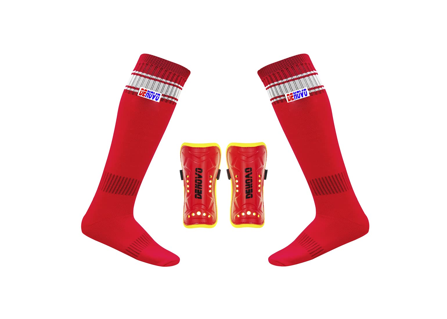 DeNovo New Shin Guard and Poplin Socks Football Kit