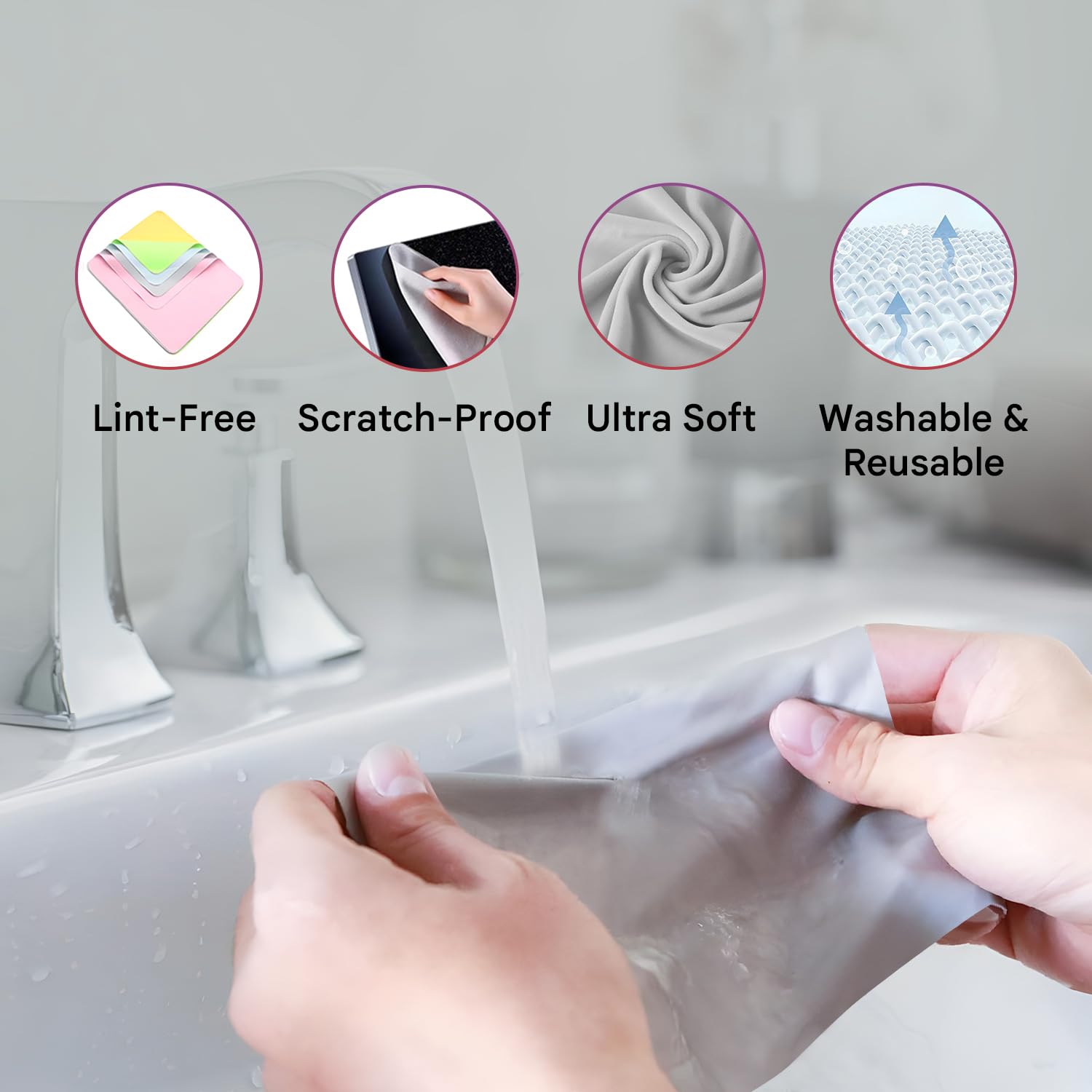 HUMBLE Ultra Soft Microfiber Cleaning Cloth for Laptop Screen Phone Camera Lens Tablet Monitor Sunglasses Soft Lint Free Reusable Wipes for Electronics Optical Glass Non Abrasive Microfiber Pack of 10 2