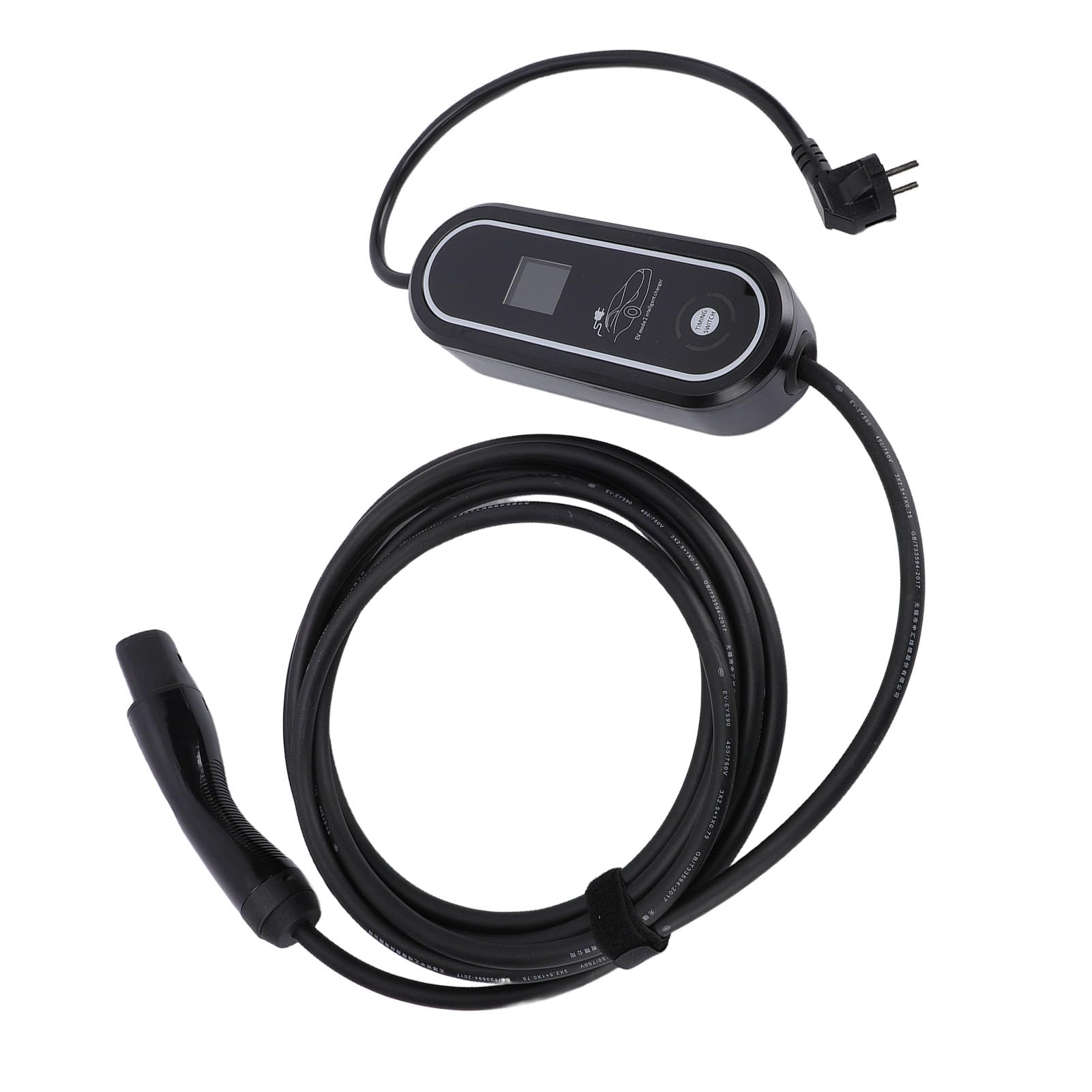 Cargador Portátil para Vehículo Eléctrico Nivel 1 Nivel 2 16A 23FT Cargador EV con Corriente Ajustable, Función de Sincronización Reemplazo para el Modelo Y 3 S X
