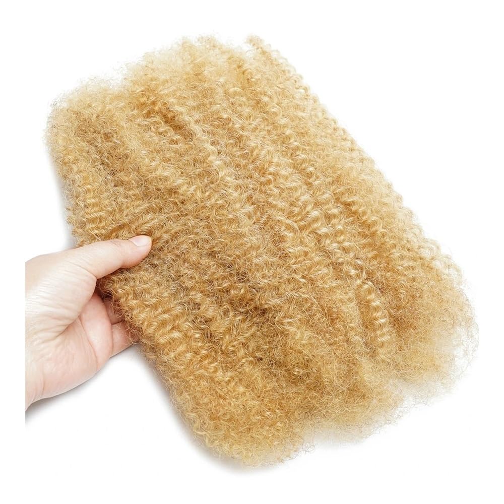 Afro Kinkys prawdziwe włosy w dużych ilościach, 50 g/opakowanie, do mini twistów, warkoczy, mikro loków, przedłużania dredów (Honey Blonde, 50 cali)