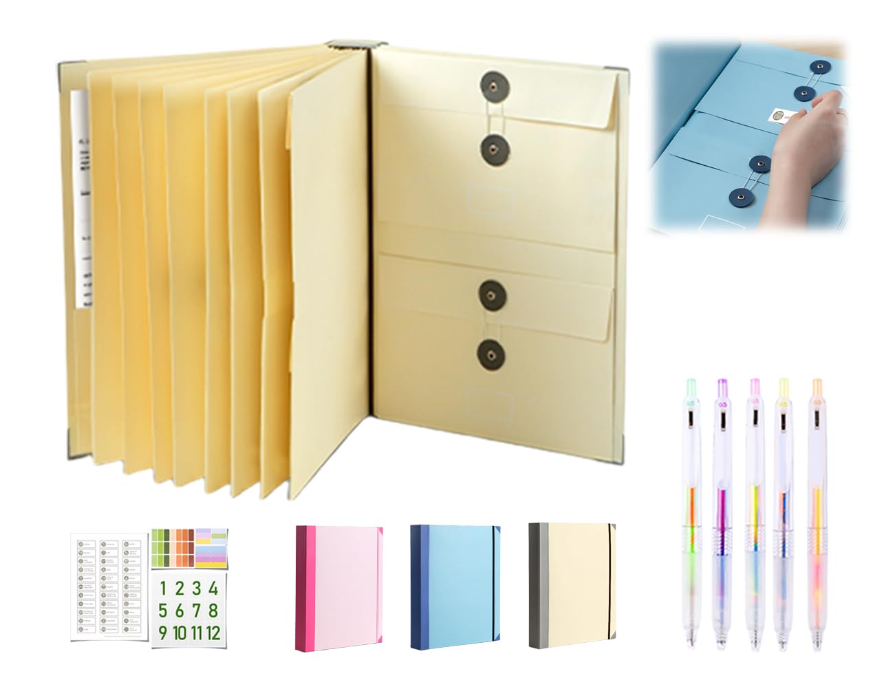 The Life Book Document Organizer, Folio Document Organizer, If I Die Binder UK, Veloron If I Die Binders, in Case i Go Missing Binder for Important Documents,with Pockets File School (Beige*1)
