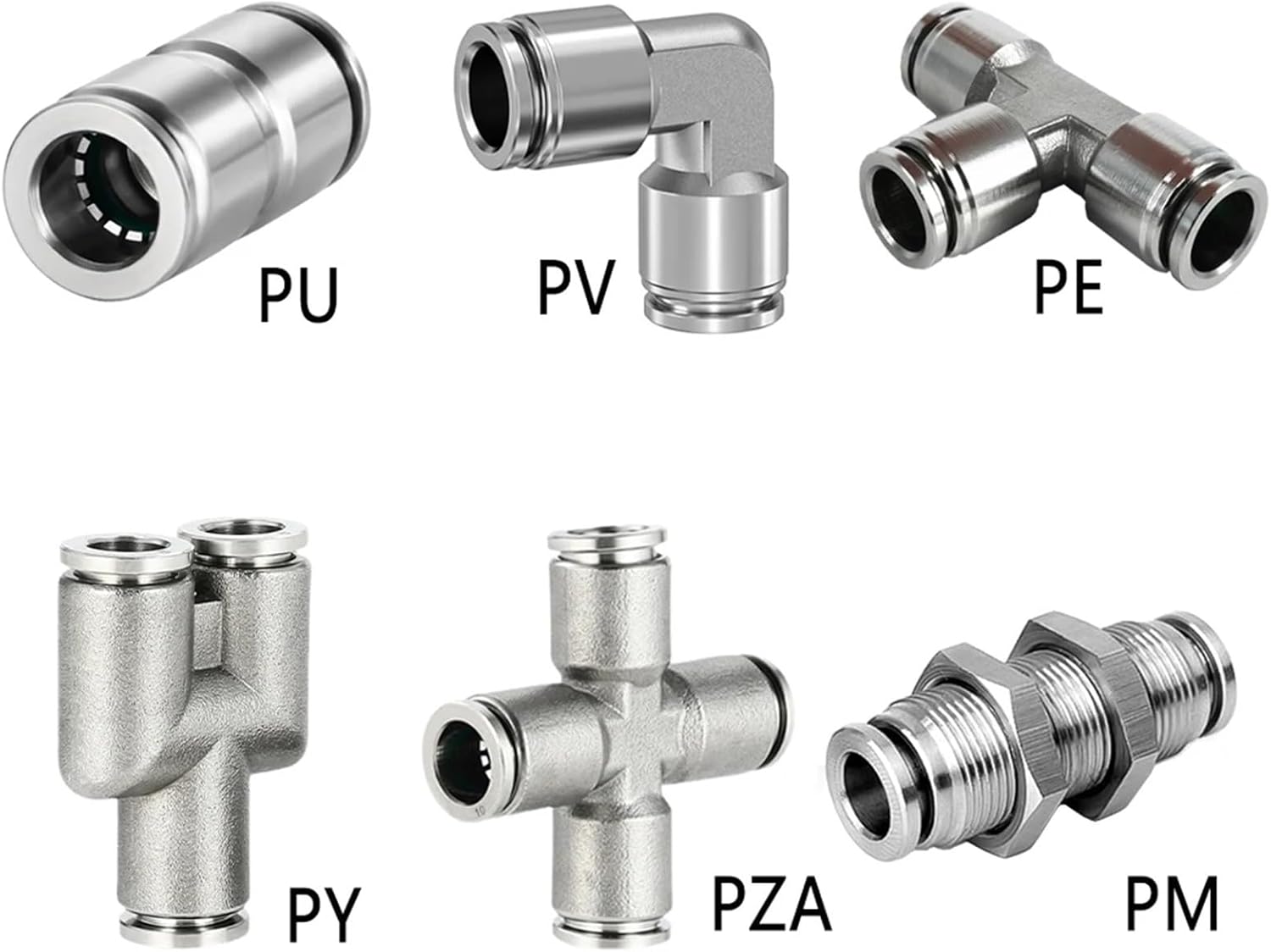PU PV PE PY PZA PM 304 stainless steel pneumatic quick coupling metal hose trachea water pipe high pressure 6mm(PE)