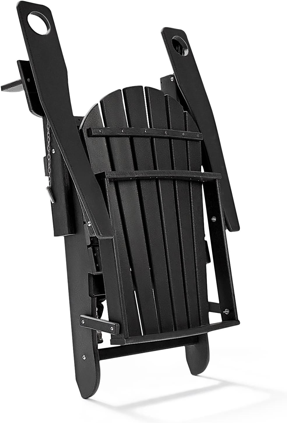 Buy Folding Adirondack Chair with Pullout Ottoman Set of 2, HDPE AllWeather Patio Chair with