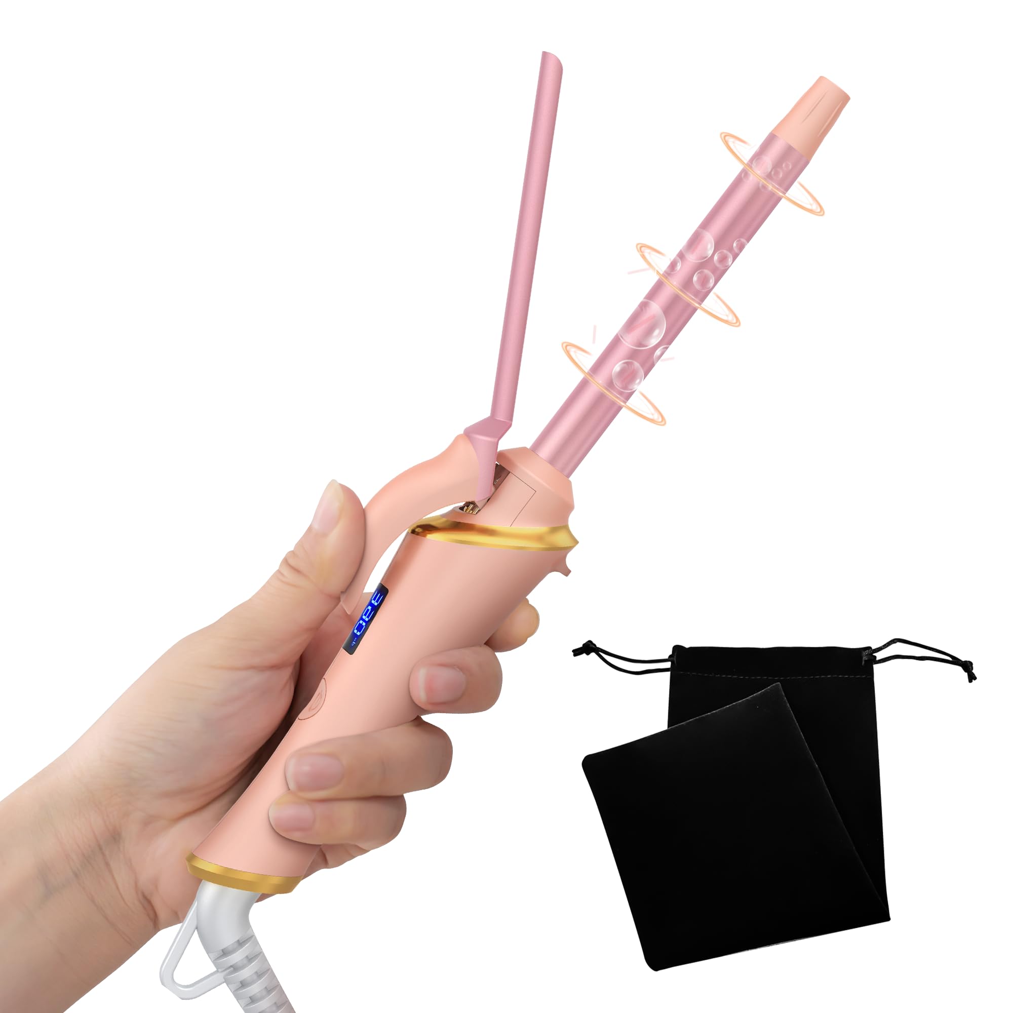 Ukliss Mini Curling Iron for Short Hair Creates Perfect Tight Ringlets Bangs Fast Heat 30s 5 Temp Settings