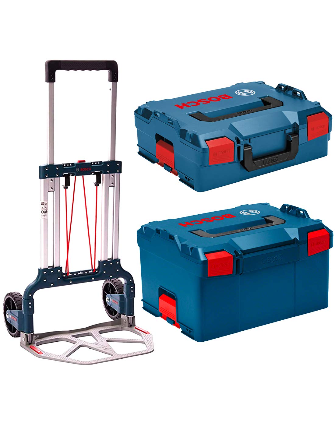 BOSCH Kit 18V BK602 (GST 18 V-LI S + GKS 18 V-LI + GSS 18V-10 + GSR 18V-55 + GBH 18V-21 + GWS 18-125 V-LI + 2 Batterien 5,0 Ah + Ladegerät + 5 x L-Boxx 136 + L-Box 238 + Caddy)