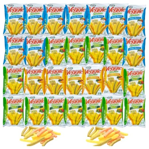 Sensible Portions Garden Veggie Straws Variety Pack, Sea Salt, Zesty Ranch, Cheddar Cheese, 1 oz Bags, 28 Pack, Packaged By Bools Perfect at Work, Lunch or Enjoy at Home! Great for Trips, Parties, School, Holidays and Care Packages.