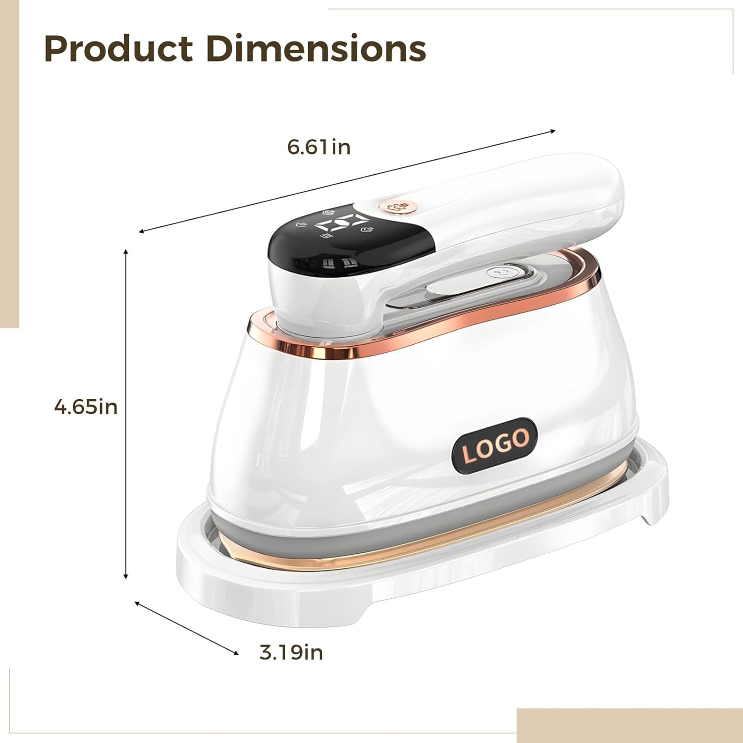 Portable Steamer Iron, 180Ml Tank, 1200W, Heats in 20S, 3 Steam Settings, Ceramic Plate, for Cotton, Wool, Linen