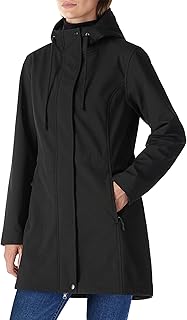 Women's Rain Jacket Long Softshell Jacket with Hood Women Transition Jacket Raincoat Lined Functional Jacket Waterproof Windbreaker Hiking Jacket Breathable Jacket Outdoor Jacket