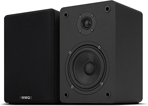 40W*2 Passive Bookshelf Speakers for Record Players and Home Theater Systems, Midrange and High-Frequency Stereo Speakers, Indoor Rear Surround Speakers, Requires a Amplifier,Black