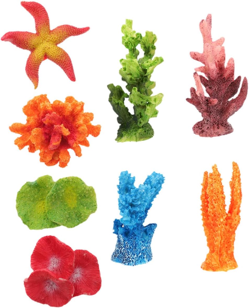 5 Sets Aquarium Plants Fish Tank Landscaping Decorations Aquarium Lamp Fish Tank Decor Plants Faux Plants Beach Room Decor Artificial Corals Ornament Artificia