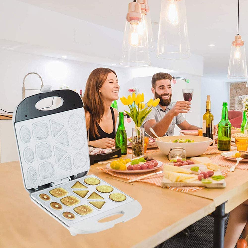 Gofrera Eléctrica, Placas Antiadherentes, asa de Toque Frío, Totalmente Libre de BPA. Blanco