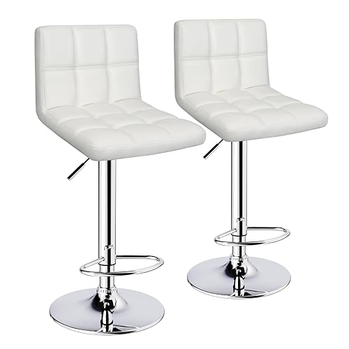 ERGOSEAT Bar Stools Set of 2,Armless Adjustable Swivel Barstools with