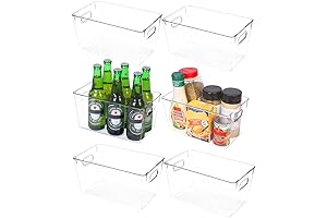 VZKAH 10" Clear Deep Plastic Storage Bins(6-Pack)