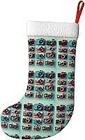 Vista 4 de Retro Cool Camera Collection Print Christmas Stocking, Christmas Ornaments, With Hanging Ribbon For Holiday Decor