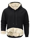 Men's Warm Crewneck Sherpa Lined Fleece Sweatshirt Pullover Tops