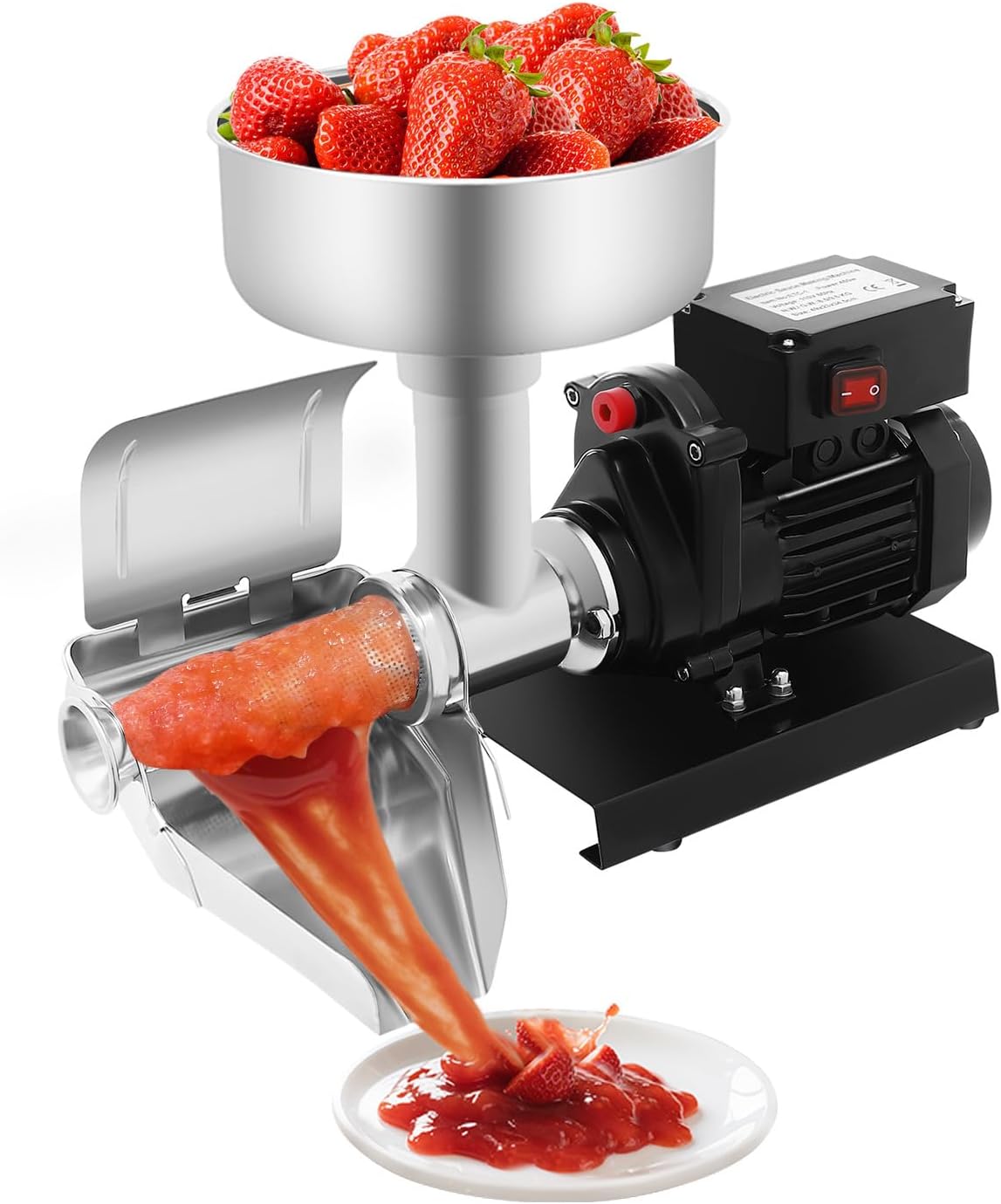 Elektrischer Tomatenabscheider (450 W), Saucenbereiter Aus Edelstahl Mit Großem Trichter, Ideal Für Hausgemachte Tomatensauce, Wurst Und Kibbeh – Das Perfekte Küchengerät