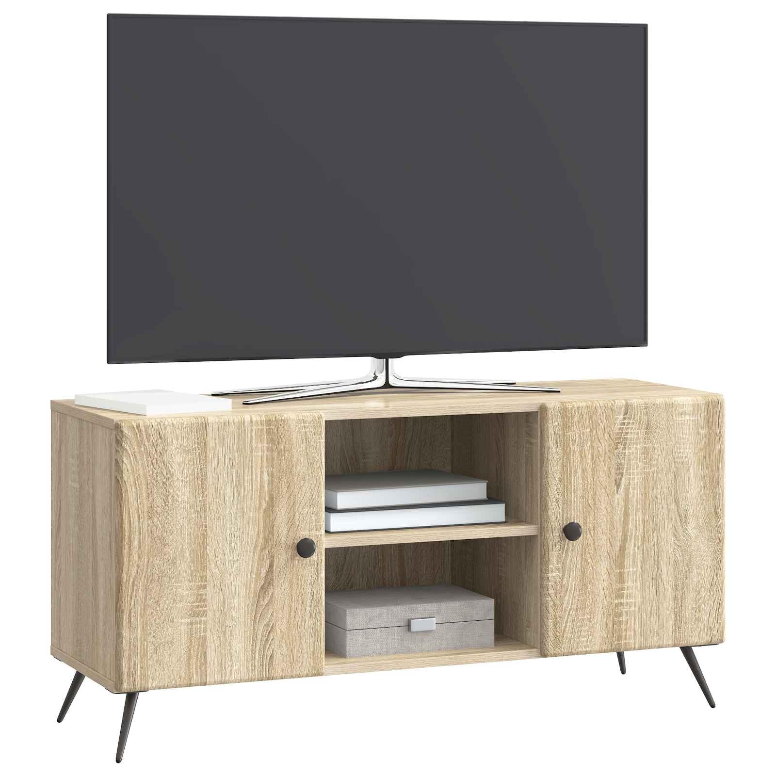 Mobile basso per TV, in rovere Sonoma, 102 x 34,5 x 50 cm