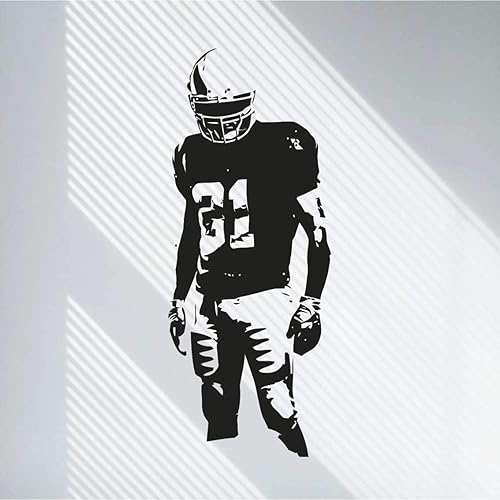 Calcomanía de pared personalizada de fútbol  Elige tu nombre  Números personalizados camisetas de jugador  Adhesivo decorativo para dormitorio de