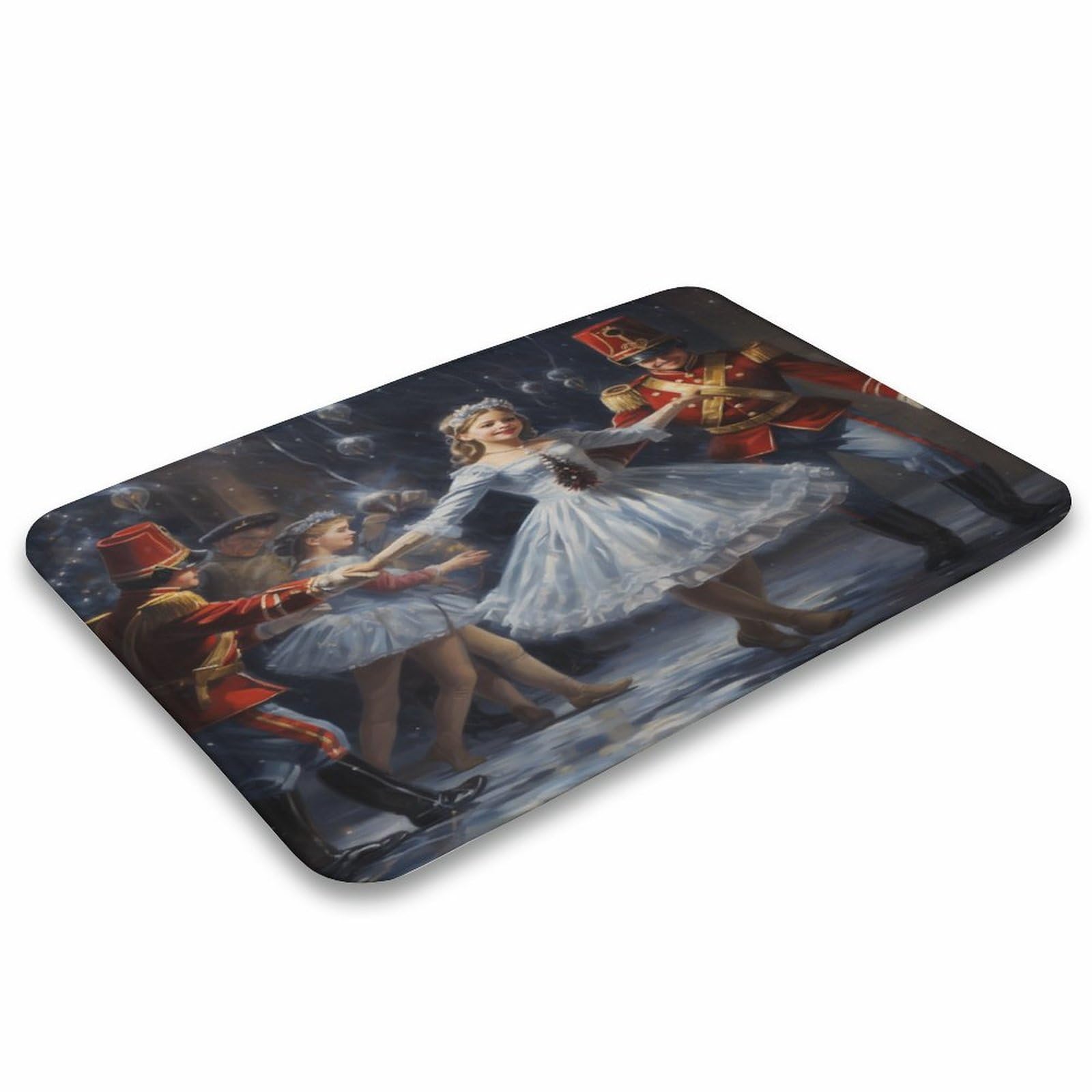 Bath Mat The Nutcracker Ballet Oil Painting Bathroom Mats Rugs Nutcracker Ballet Ballerina Foam Indoor Doormat Front Door Welcome Mat for Tub Shower Door Rug with Rubber Backing Absorbent 20