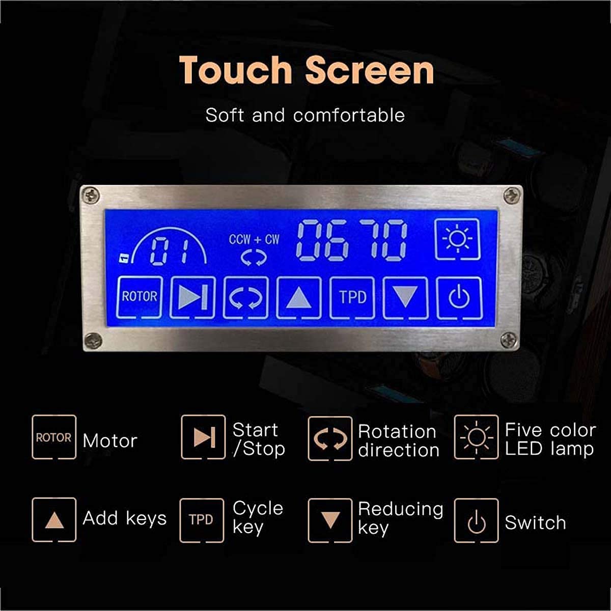 Scatola portaoggetti Automatica in Legno per Orologio con Schermo LCD Touch Screen, Rotazione Automatica, cassaforte in Legno con Display a LED, cassaforti a Muro