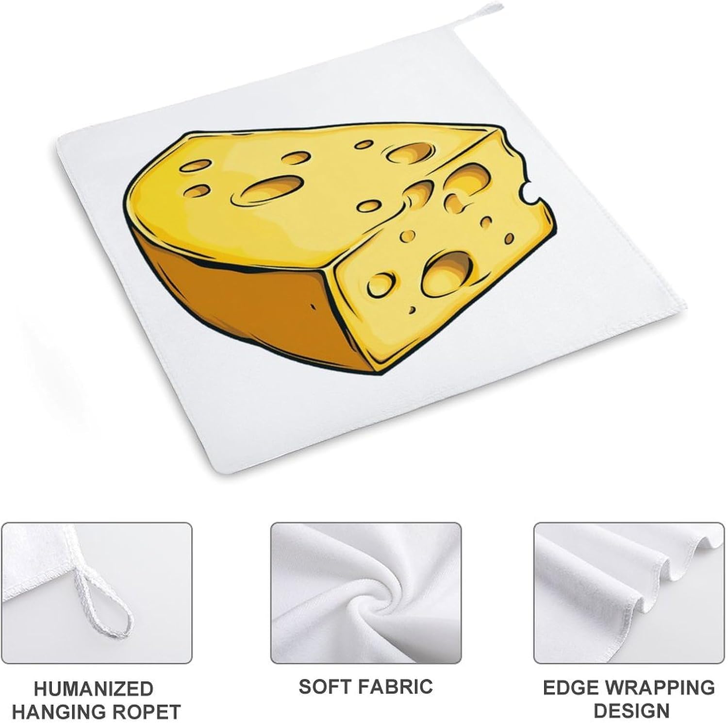 Cheese Towel Hand Towels Decorative Towel for Bathroom Kitchen Shower Gym 4PCS