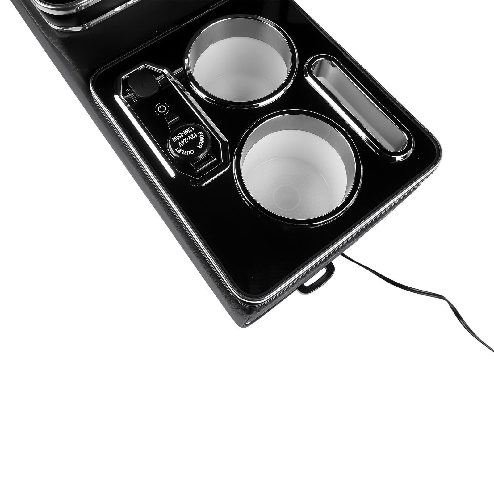 Compartimento de Almacenamiento de la Consola Central con 1 Salida para Encendedor de Cigarrillos, 3 Puertos USB, 2 portavasos, 1 Soporte para teléfono y 1 cajón Compatible con T4 T5