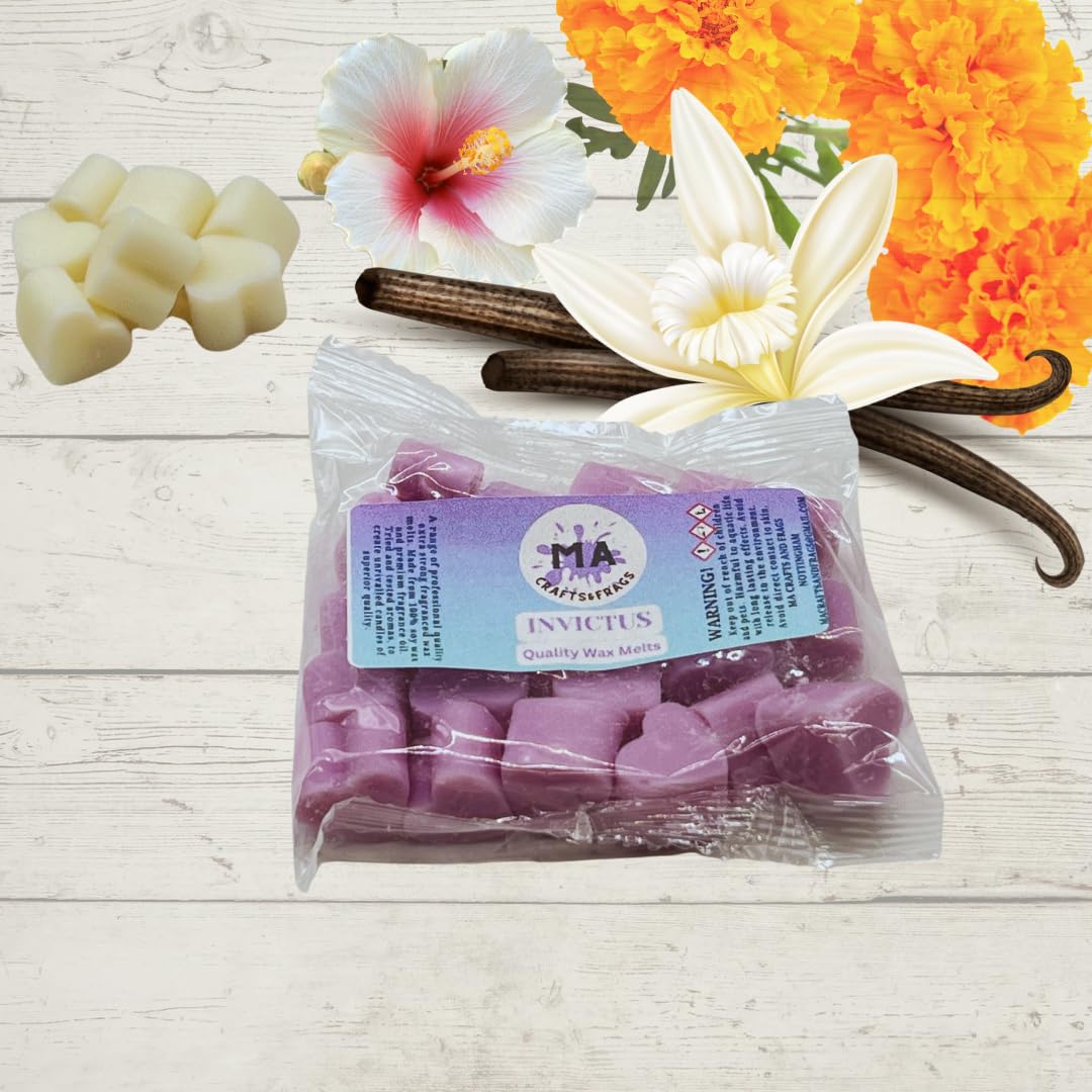 Ma Crafts&Frags Multicolour 20 X Highly Scented Wax Melts Mini Hearts Handmade, Cruelty Free, Vegan Many Fragrances (Invictorious)