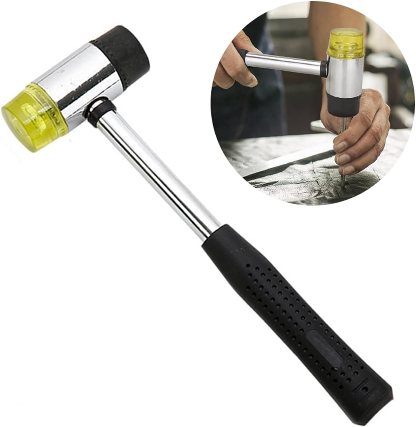INLIMA Hammer Rubber Multifunctional Hammer Double Faced Work Glazing Window Beads Hammer Nylon Head Mallet Tool For DIY Woodworking