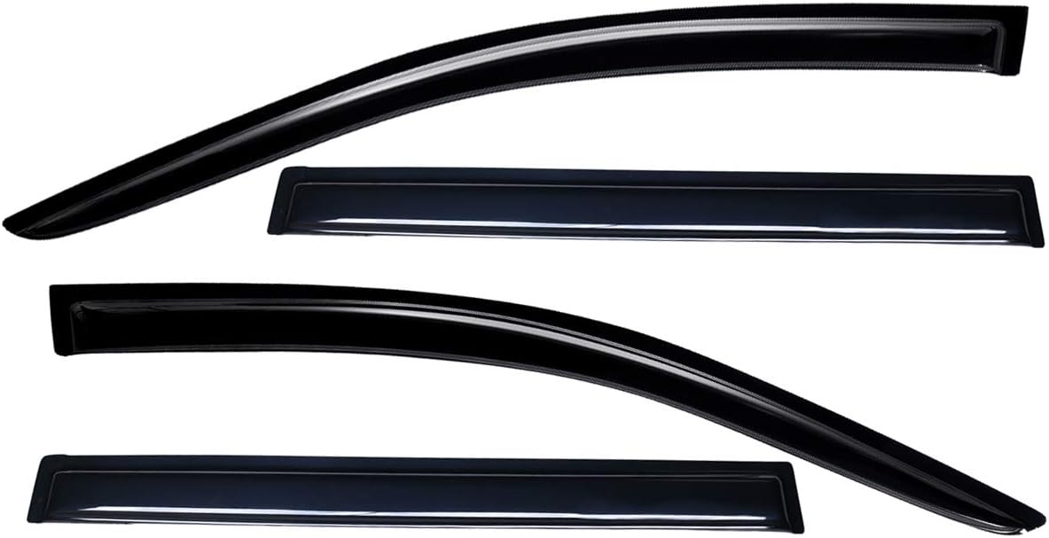 Lightronic Extra Durable Outside-Mount Auto Vent Window Visor, Fits 2019-2025 Toyota RAV4 (EXCLUDES RAV4 Prime), UV Protection Rain Guard, Original Wind Deflector, No-Drill Install, Dark Smoke, 4Pcs