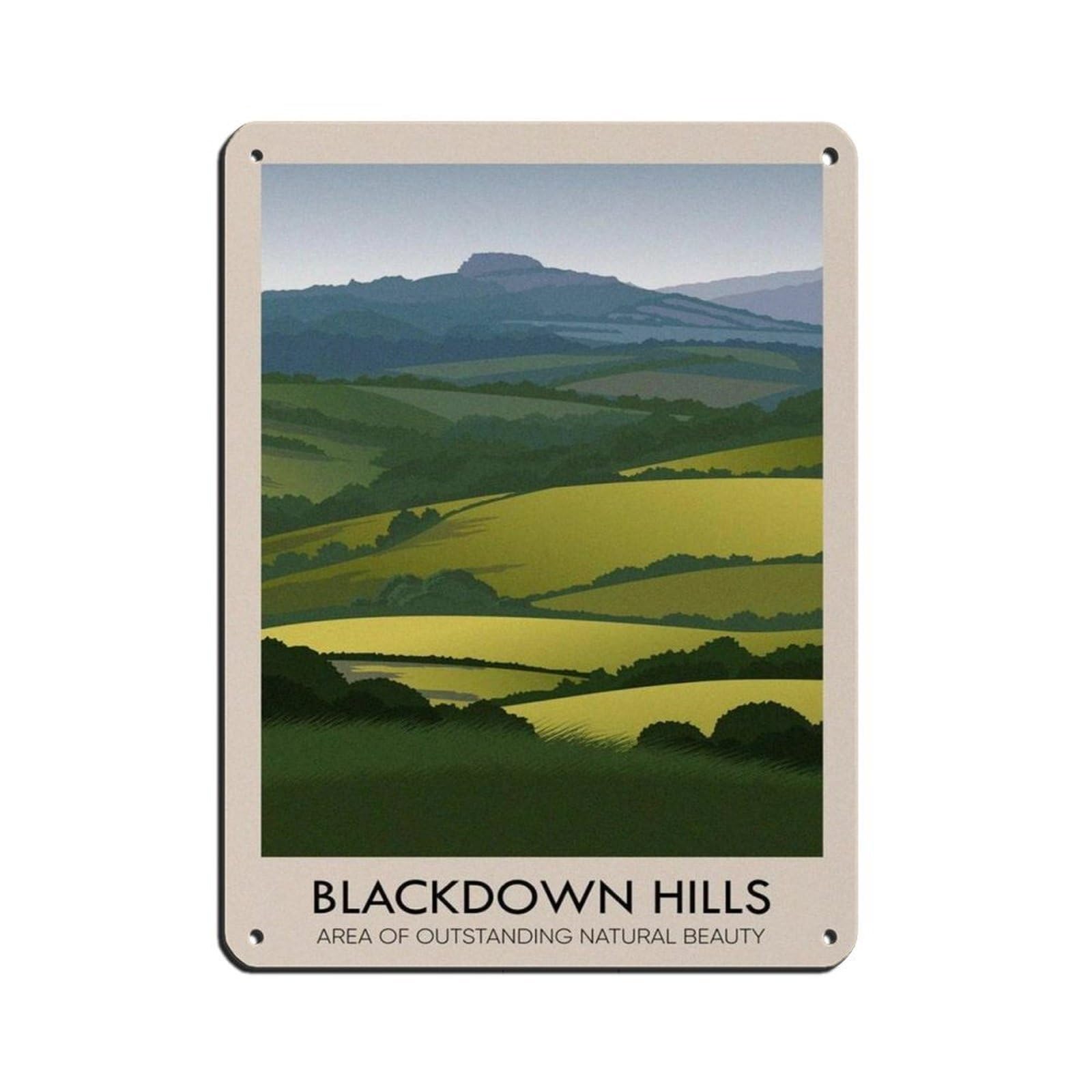 Lxwnze 30L X 40W Cm Blackdown Hills Aonb Poster Retro Poster Metal Tin Sign Chic Art Retro Iron Painting Bar People Cave Cafe Family Garage Poster Wall Decoration 12X16inch(30X40cm)