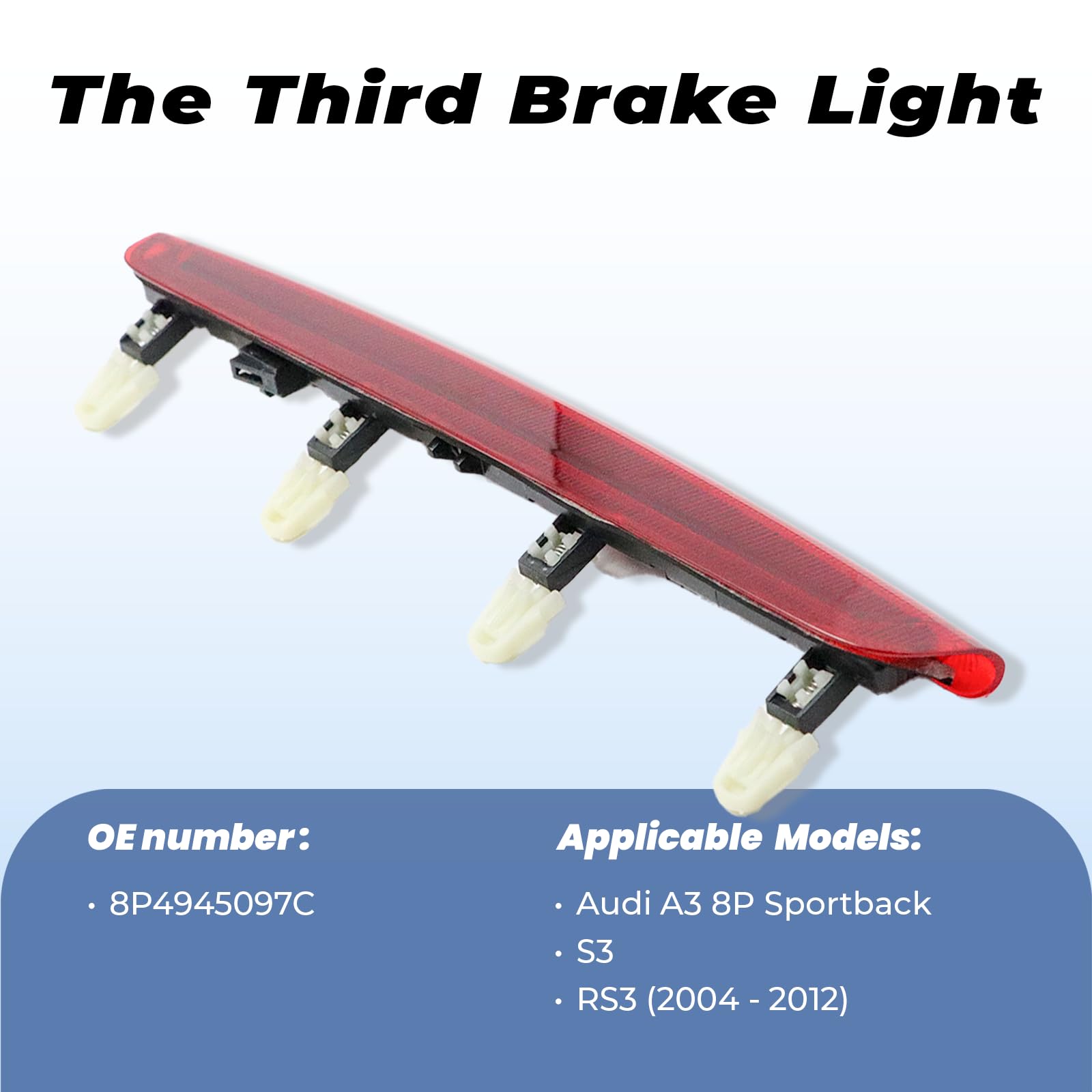 Terza luce stop 8p4945097c Luce freno ausiliaria per auto ad alta luminosità luce freno posteriore per A3 8p Sportback S3 RS3 2004-2012