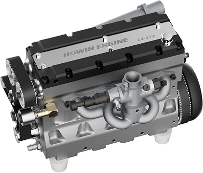 L4-172 17.2cc SOHC Inline 4-Cylinder 4-Stroke Water-Cooled Nitro Engine Model for 1/6 1/8 RC Car Ship