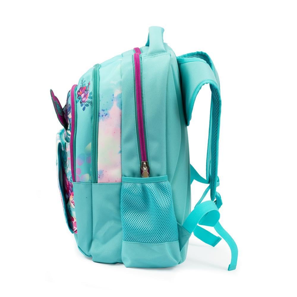 Go Pop - Zaino Modello Turtle Bloom, 3 Scomparti,Tasche Interne E Laterali Porta Borraccia, Schienale E Spallacci Imbottiti, Con Fascia Personalizzata E Pop Up, Lt 24, Dim 32x44x19,Scuola Elementare