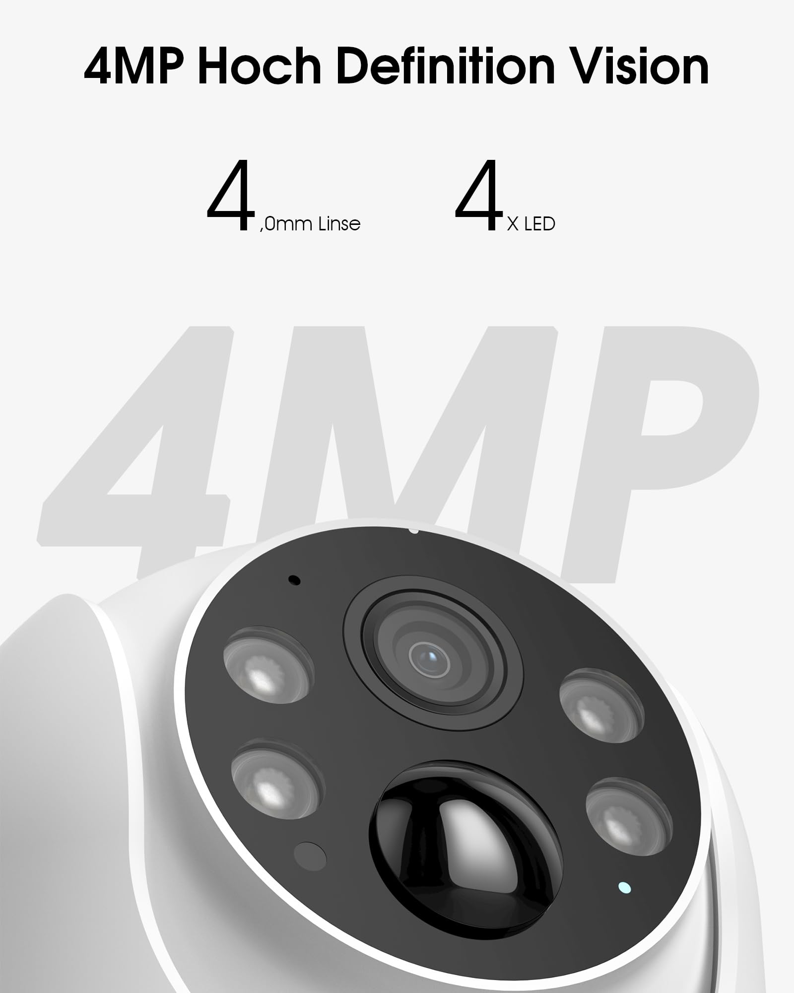 ARCCTV Cámara de Vigilancia Solar para Exteriores 4MP, Cámara con WiFi | Wifi de 2,4/5 GHz, Alarma con Detección de Personas, Visión Nocturna a Todo Color, Audio Bidireccional, Blanco