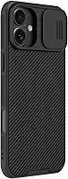 Nillkin Capa magnética CamShield Pro projetada com absorção de choque e moldura elevada para Apple iPhone 16 de 6,1 polegadas - preta
