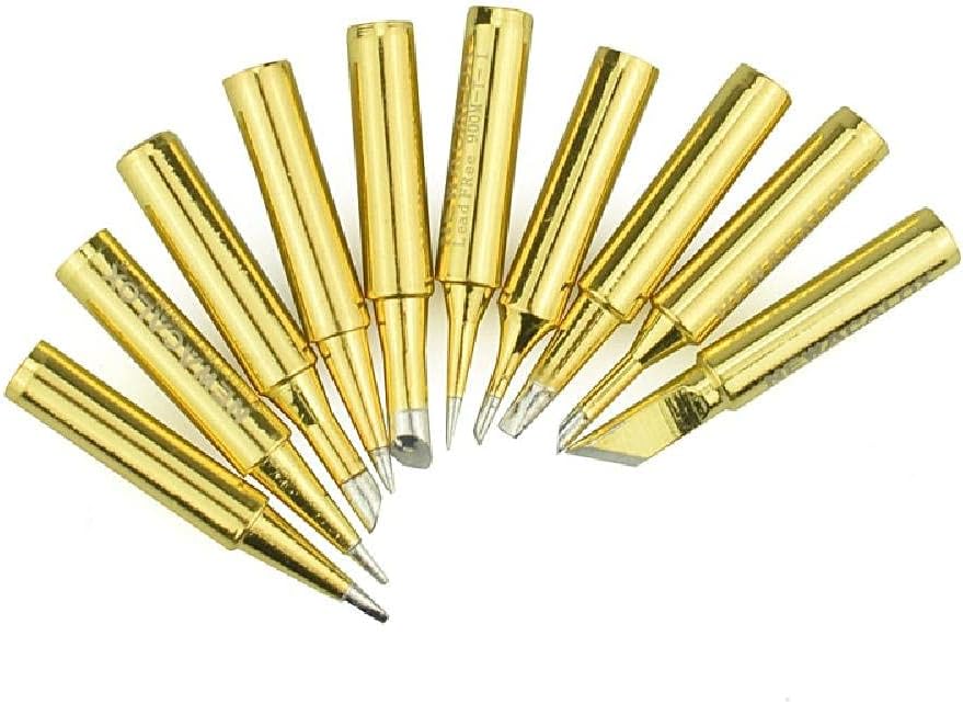 900M-T Soldering Iron Tips, Solder Welding Replacement Tip Kit for Many Types Solder Station Tool Accessory - Set of 10 Pieces