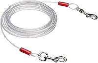 Amazon Basics 25ft Rust-Proof Steel Dog Tie-Out Cable for Large Dogs up to 90 lbs - Durable Tether Run Line