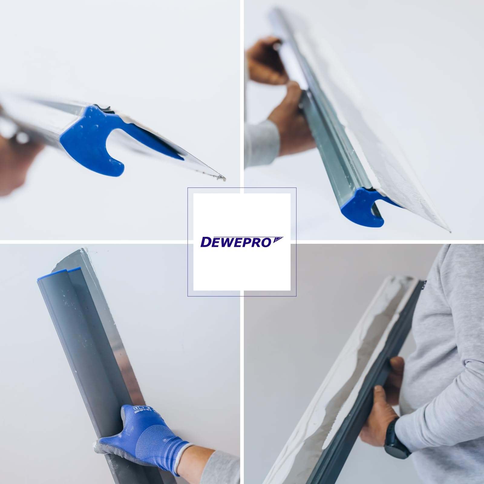 DEWEPRO® Flächenspachtel mit handlichem Griff und austauschbarem Edelstahlblatt 0,3mm - Breite: 1000mm