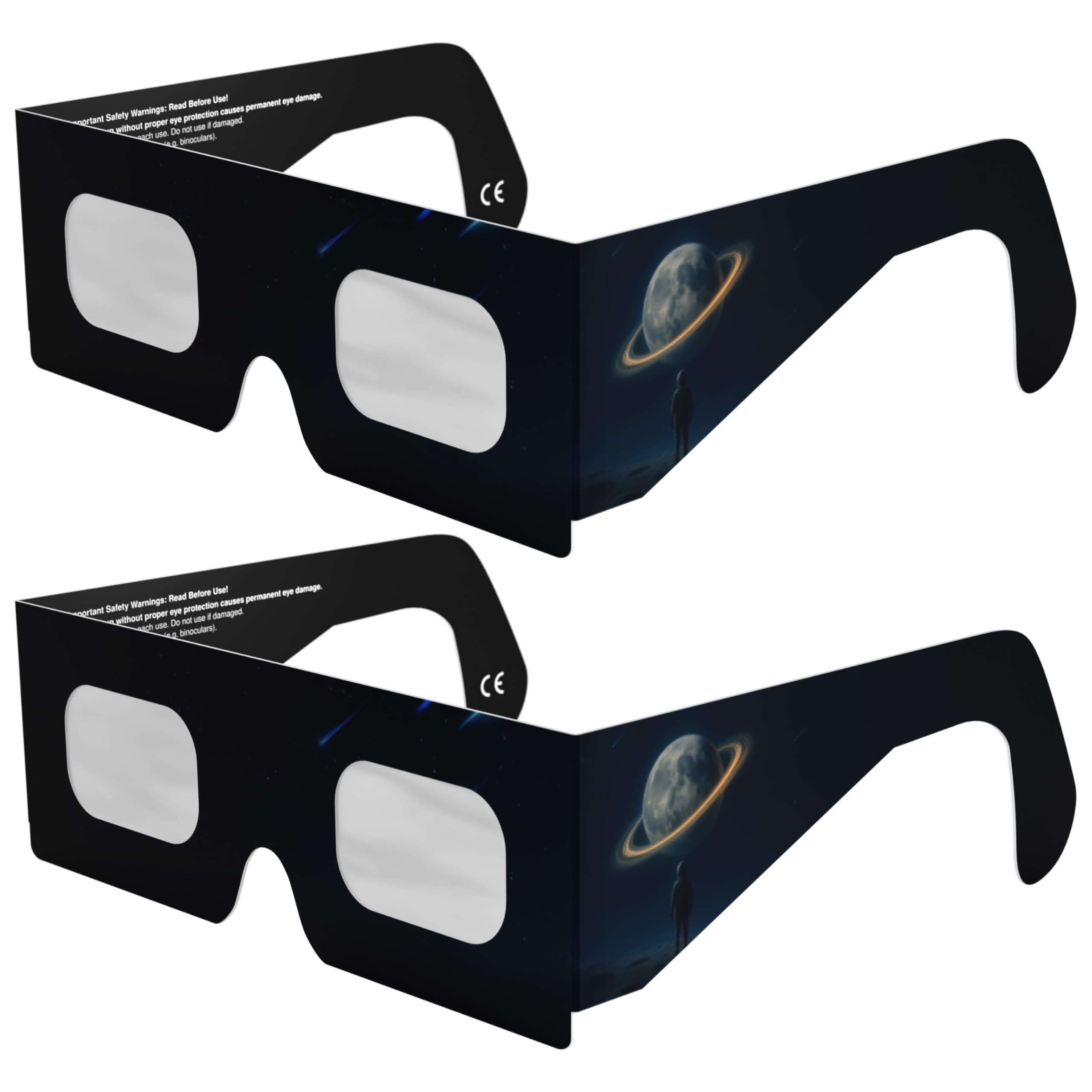 Solar Eclipse Glasses ISO 12312-2 CE Certified | Safe Solar Viewing Glasses UK | Paper Cardboard Frame | Total Solar Eclipse August 2026 | Made in EU | 2 Pack | Stranded โ image 1