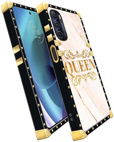 Miniatura 3 de DAIZAG Funda compatible con funda para Motorola Moto G Stylus (5G y 4G) 2022, funda cuadrada B Queen de lujo, elegante funda de poliuretano