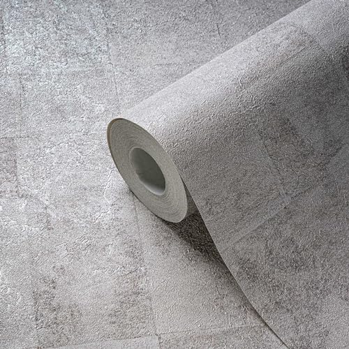 Papier peint facile à poser pour masquer les défauts du mur avec effet relief argenté