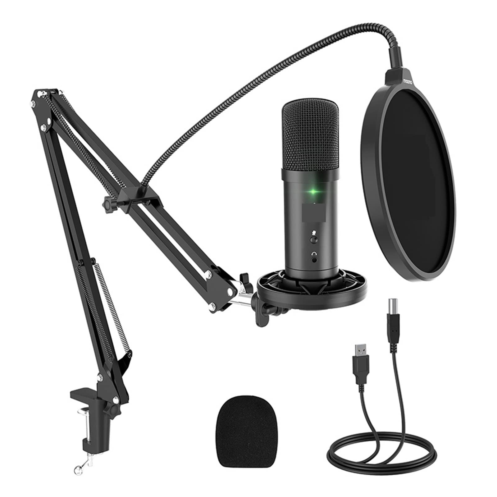 Microphone à condensateur cardioïde 192KHz/24Bit haute résolution avec retour audio Jack
