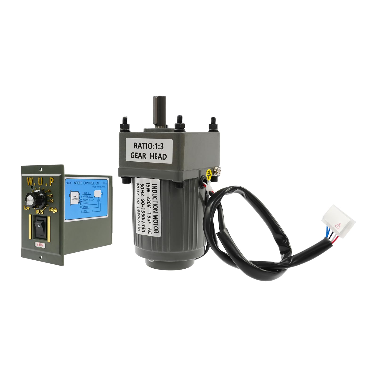Kit motoriduttore, motoriduttore con regolatore di velocità variabile, 15 W, AC 220 V, motore elettrico reversibile