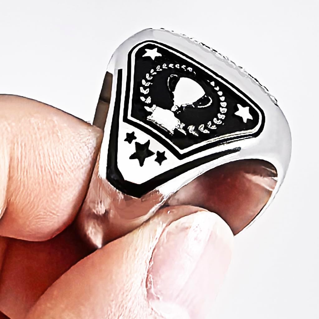Size 8 to 14 Football Championship Rings Football Finalist Ring Sport Ball Award Gift for Tournament or League Champion Winner