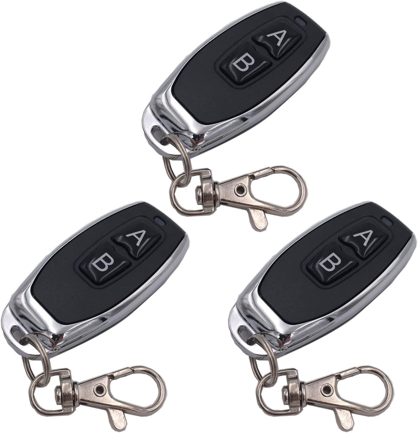 3pcs Remote Control 1527 Learning Code Wireless Remote Control Transmitter Keychain 433Mhz 2 Buttons, for Use with DieseRC Receiver